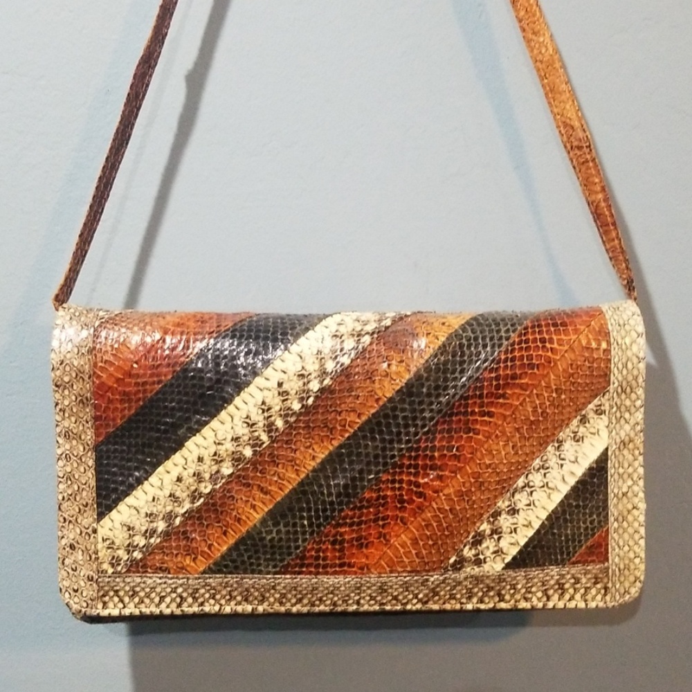 Vintage Patchwork snakeskin snake skin handbag